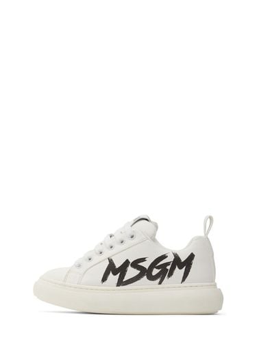 Sneakers De Algodón Con Logo - MSGM - Modalova