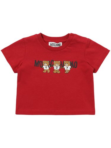 Camiseta De Jersey De Algodón Estampada - MOSCHINO - Modalova