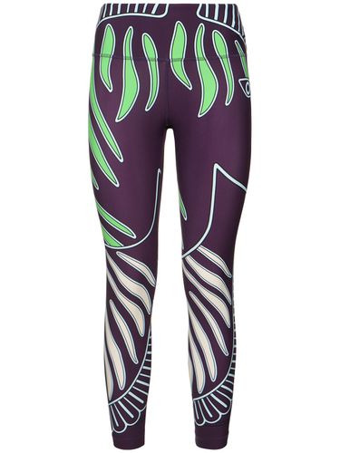 Leggings In Techno Stampato - TORY SPORT - Modalova