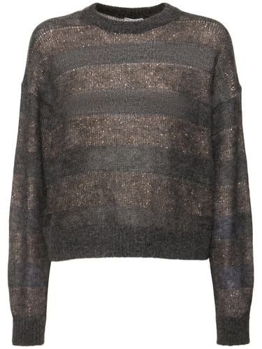 Crewneck Mohair Blend Sweater - BRUNELLO CUCINELLI - Modalova