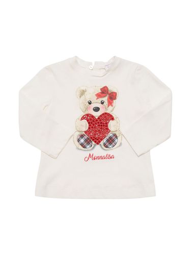 Camiseta De Jersey De Algodón Estampada - MONNALISA - Modalova