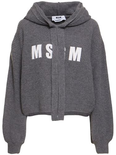 Sudadera De Punto De Lana Con Capucha - MSGM - Modalova