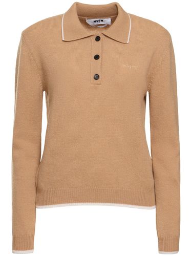 Polo In Maglia Di Misto Lana - MSGM - Modalova