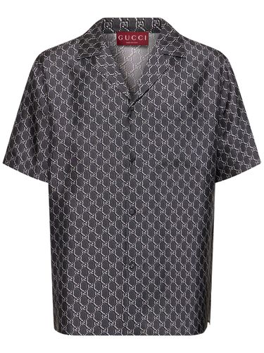 Gg Print Silk Shirt - GUCCI - Modalova