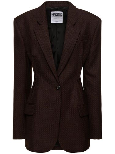 Blazer Aus Wolljacquard - MOSCHINO - Modalova