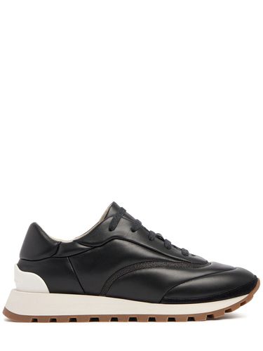 Leather Low Top Sneakers - BRUNELLO CUCINELLI - Modalova