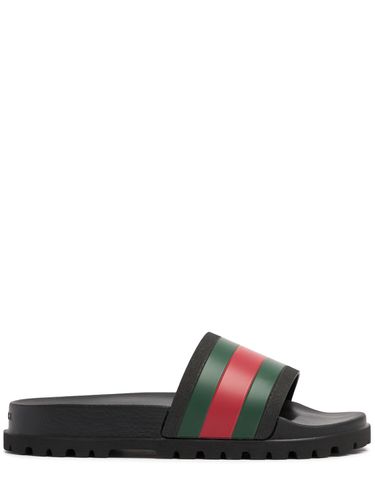 Gummsandalen Mit Webstreifen - GUCCI - Modalova