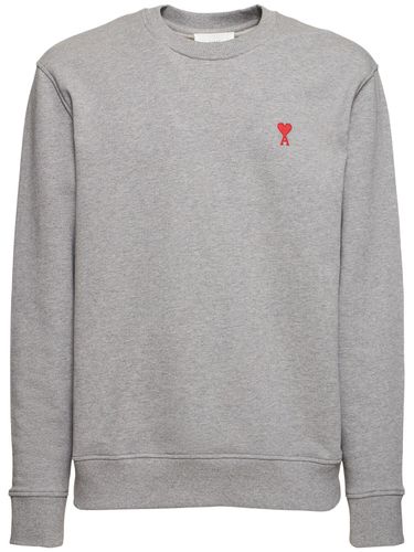 Logo Organic Cotton Jersey Sweatshirt - AMI PARIS - Modalova