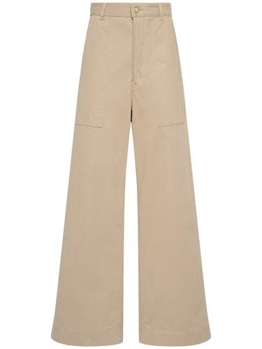 Pantalones De Gabardina De Algodón - MONCLER - Modalova