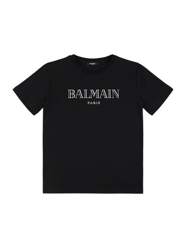 Camiseta De Jersey De Algodón Con Logo - BALMAIN - Modalova