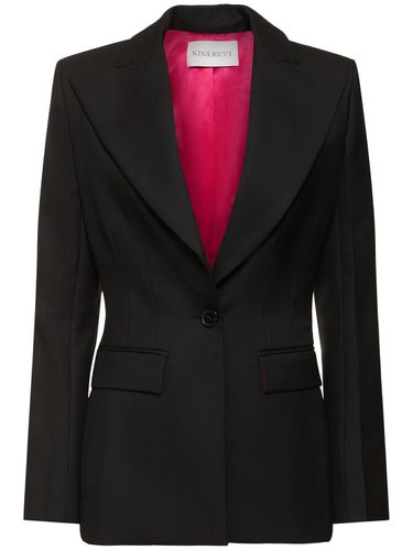 Wool Gabardine Single Breasted Blazer - NINA RICCI - Modalova