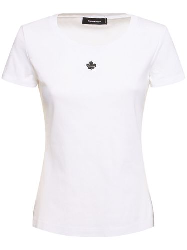 Geripptes T-shirt Aus Baumwolle - DSQUARED2 - Modalova