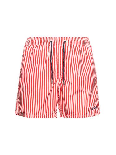 Striped Print Tech Swim Shorts - MC2 SAINT BARTH - Modalova