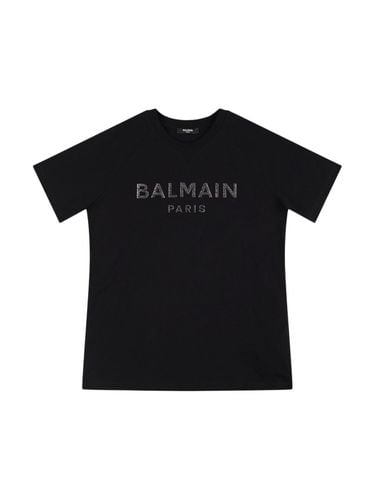 Camiseta De Jersey De Algodón Con Logo - BALMAIN - Modalova