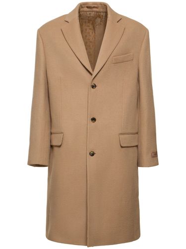 Wool & Cashmere Long Coat - VERSACE - Modalova