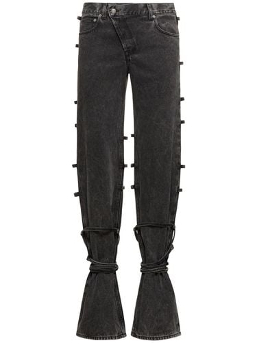 Baggy Tied Cotton Jeans - ALEXANDER MCQUEEN - Modalova