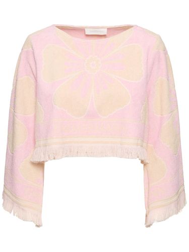 Pop Printed Cotton Long Sleeve Crop Top - ZIMMERMANN - Modalova