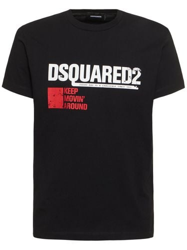 Camiseta De Jersey De Algodón Con Logo - DSQUARED2 - Modalova