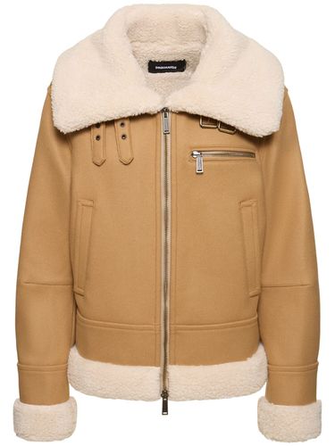 Chaqueta Aviador De Shearling - DSQUARED2 - Modalova