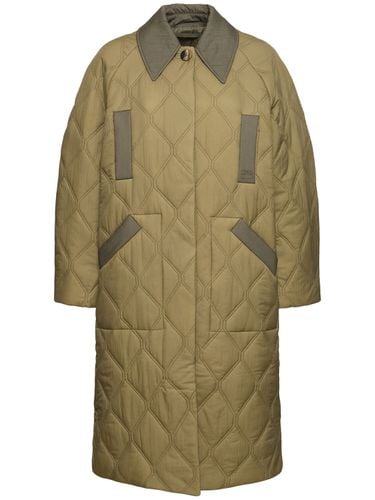 Quilted Raglan Midi Coat - GANNI - Modalova