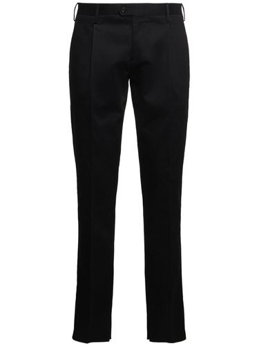 Single Pleat Stretch Cotton Pants - LARDINI - Modalova