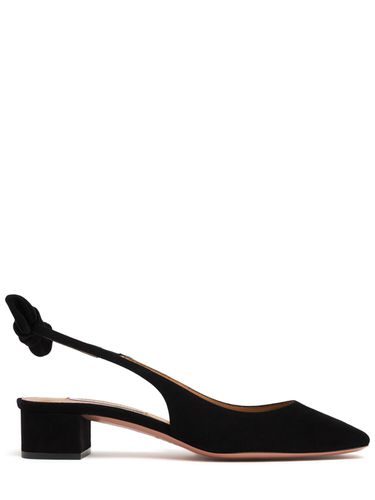 Mm Very Bow Tie Suede Slingbacks - AQUAZZURA - Modalova