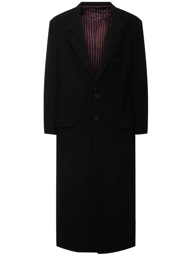 Single Breasted Wool Flannel Coat - YOHJI YAMAMOTO - Modalova