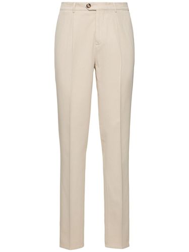 Pantalones Rectos De Gabardina De Algodón - BRUNELLO CUCINELLI - Modalova