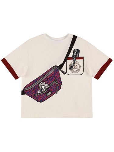 Bedrucktes T-shirt Aus Baumwolljersey - DOLCE & GABBANA - Modalova