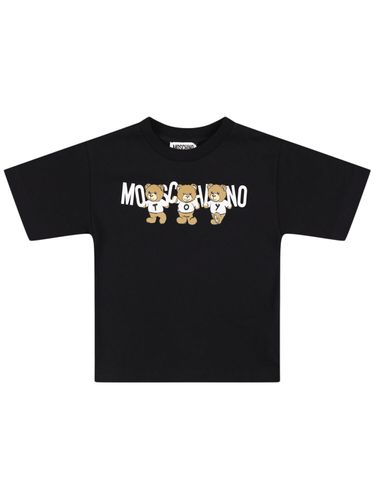 Camiseta De Jersey De Algodón Estampada - MOSCHINO - Modalova