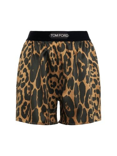 Shorts De Satén De Seda Estampada - TOM FORD - Modalova