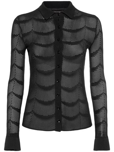 Camicia In Mesh Di Seta E Cotone - TOM FORD - Modalova