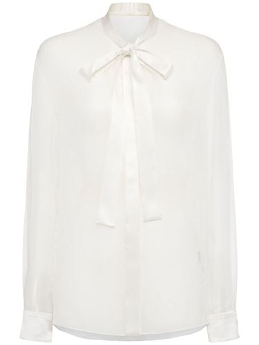 Camicia In Chiffon Di Seta Con Fiocco - DOLCE & GABBANA - Modalova