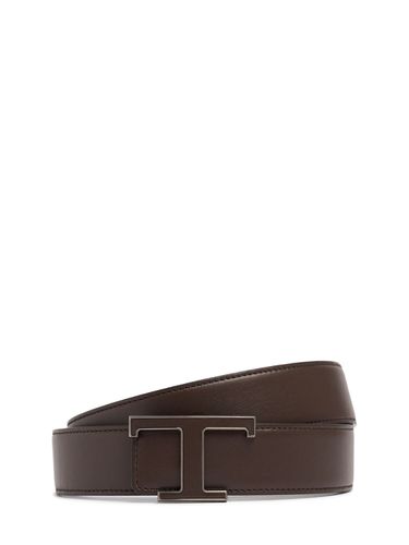 Cintura T Logo In Pelle 3,5cm - TOD'S - Modalova