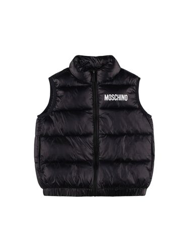 Chaleco Acolchado De Nylon Estampado - MOSCHINO - Modalova