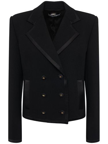 Wool Crepe Double Breasted Jacket - DOLCE & GABBANA - Modalova