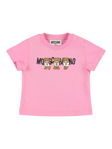 Camiseta De Jersey De Algodón Estampada - MOSCHINO - Modalova