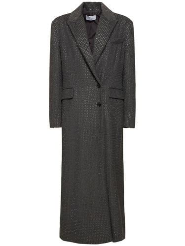 Embellished Wool Blend Long Coat - GIUSEPPE DI MORABITO - Modalova