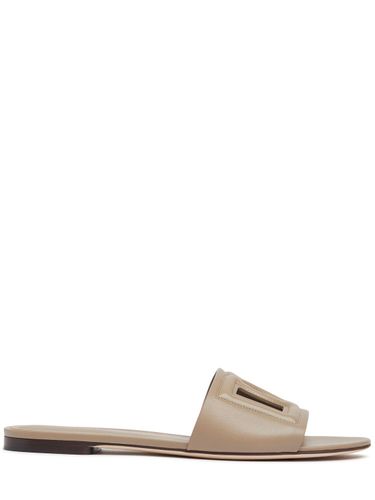 Mm Bianca Leather Slide Sandals - DOLCE & GABBANA - Modalova