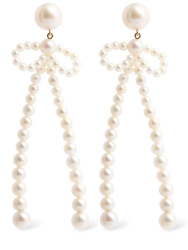 Bow Rosette 14kt & Pearl Earrings - SOPHIE BILLE BRAHE - Modalova