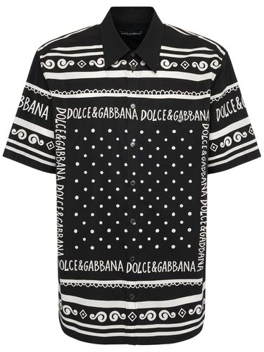 Camisa De Sarga De Seda Estampada - DOLCE & GABBANA - Modalova