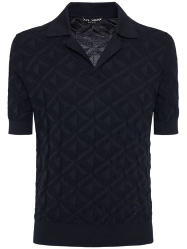 Kurzarm-poloshirt Aus Seide Mit Monogramm - DOLCE & GABBANA - Modalova