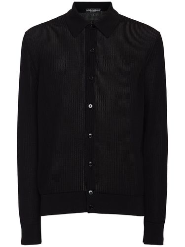 Camicia In Maglia Di Cotone A Maniche Lunghe - DOLCE & GABBANA - Modalova