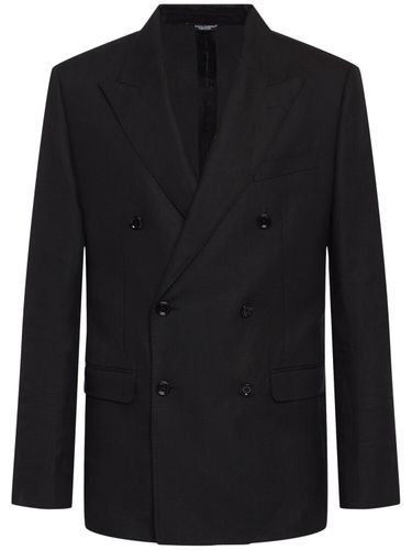 Blazer De Lino - DOLCE & GABBANA - Modalova