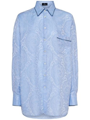 Camicia Oversize In Popeline Stampato - ETRO - Modalova