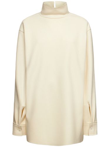 Compact Wool High Neck Top W/splits - JIL SANDER - Modalova