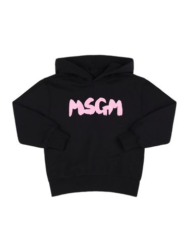 Sudadera De Algodón Con Capucha Y Logo - MSGM - Modalova