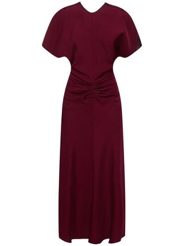 Vestido Midi De Viscosa Fruncida - VICTORIA BECKHAM - Modalova