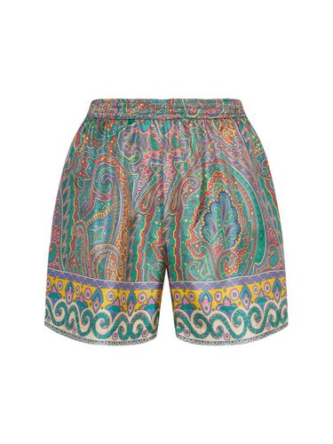 Shorts De Seda Estampada - ETRO - Modalova