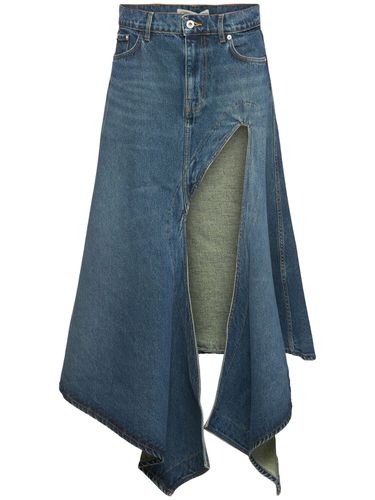 Asymmetric High Rise Denim Midi Skirt - Y/PROJECT - Modalova